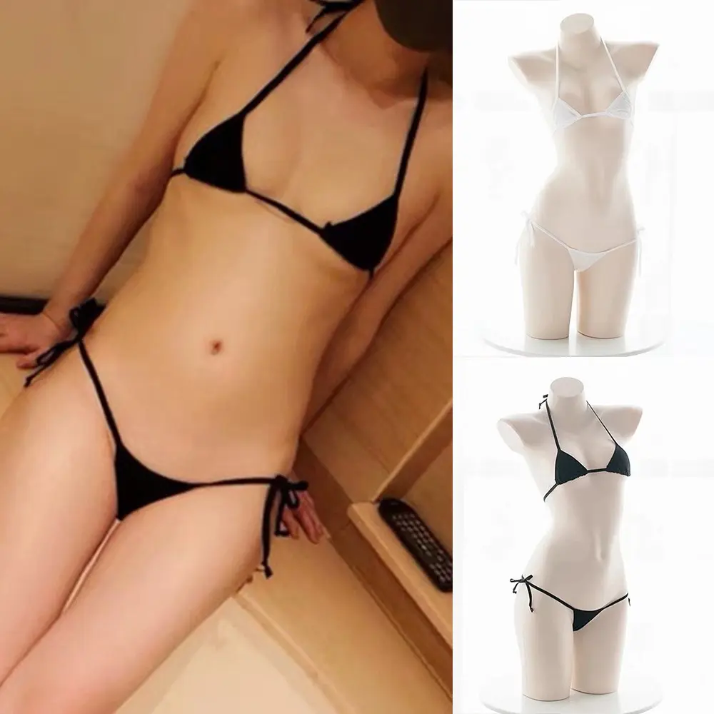 ⭐2PC Women Sexy-Lingerie Pajamas Mini Bikini Strappy Underwear Briefs Bra Sets