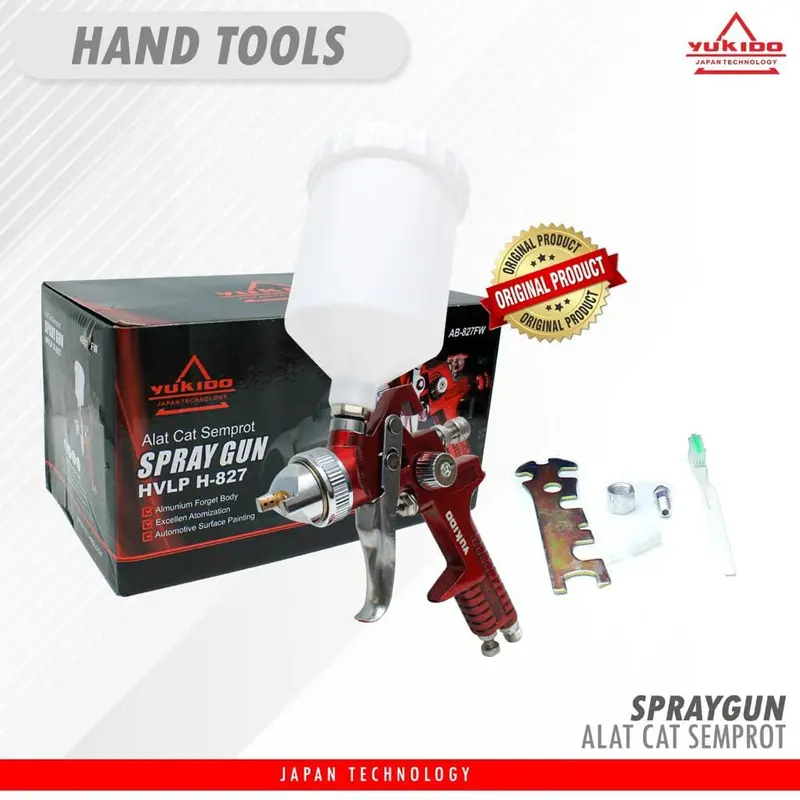 YUKIDO PROFESSIONAL SPRAY GUN NOZZLE HVLP H-827 - AB-827FW 2