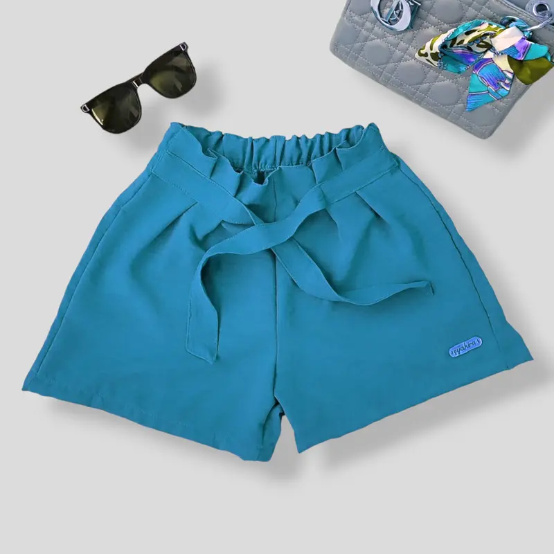 Celana pendek pita anak perempuan hotpant cringkel airflow Fashion anak perempuan usia 1 2 3 4 5 6  th tahun hitam putih milo lemon mocca pink sage denim 2