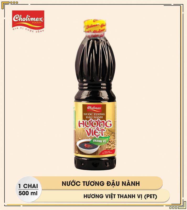 Nuớc tương đậu nành Hương Việt Thanh Vị Cholimex - Chai pet 500ml