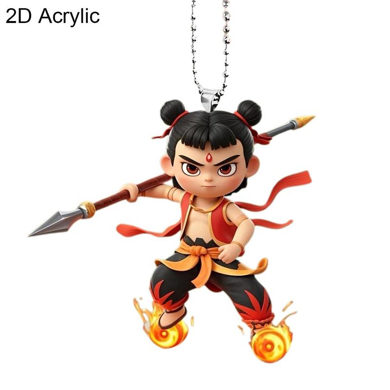 Product Introduction of Nezha 2 Anime Character Design Car Interior Cartoon Rearview Mirror Decoration 13