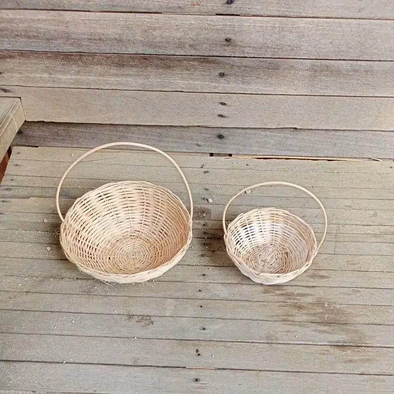 keranjang rotan snack tangkai isi 10 pcs ukuran diameter 13 cm 2