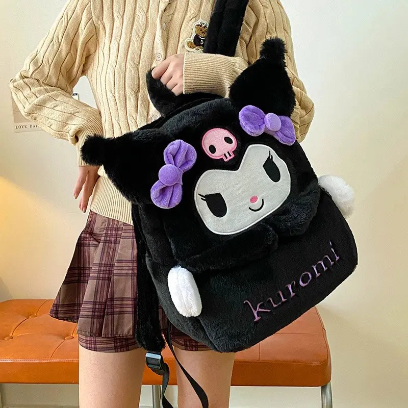 Melody kuromi Cartoon Anime Backpack for Girls Women, Kawaii Cute School Bookbag FLalianq Kawaii Backpack Cute Cartoon My Melody Kuromi  main image 3