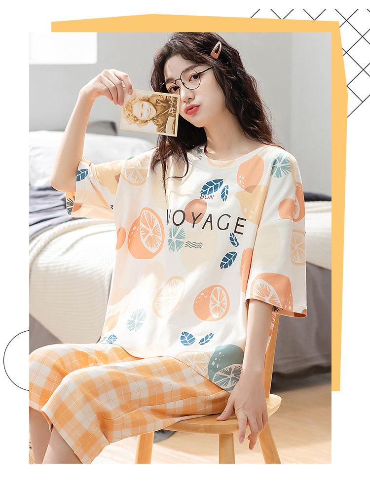 Product Introduction of Đồ Ngủ Cotton, Xương, 5XL, Thích Hợp Cho Bé Gái Béo (100,35kg), Quần ngắn Tay, Dành Cho Nữ, Phong Cách Mùa Xuân Và Mùa Hè, Ngoại Cỡ, Dáng Rộng Vừa Vặn, Hỗ Trợ Mặc Tay 10