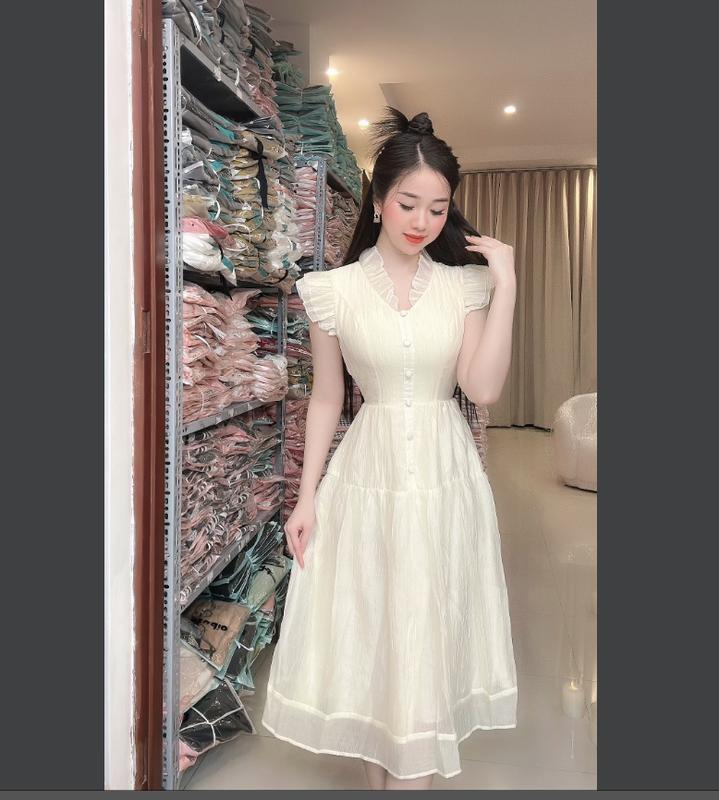 (K38) Đầm tơ thiết kế tay bèo cách điệu form xoè đẹp đầm xinh nhẹ nhàng đầm đi tiệc đi làm đi chơi by Thương Lê K38 1