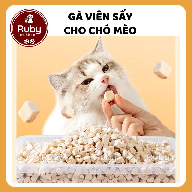  Gà viên sấy lạnh đồ ăn vặt bổ sung dinh dưỡng cho chó mèo 