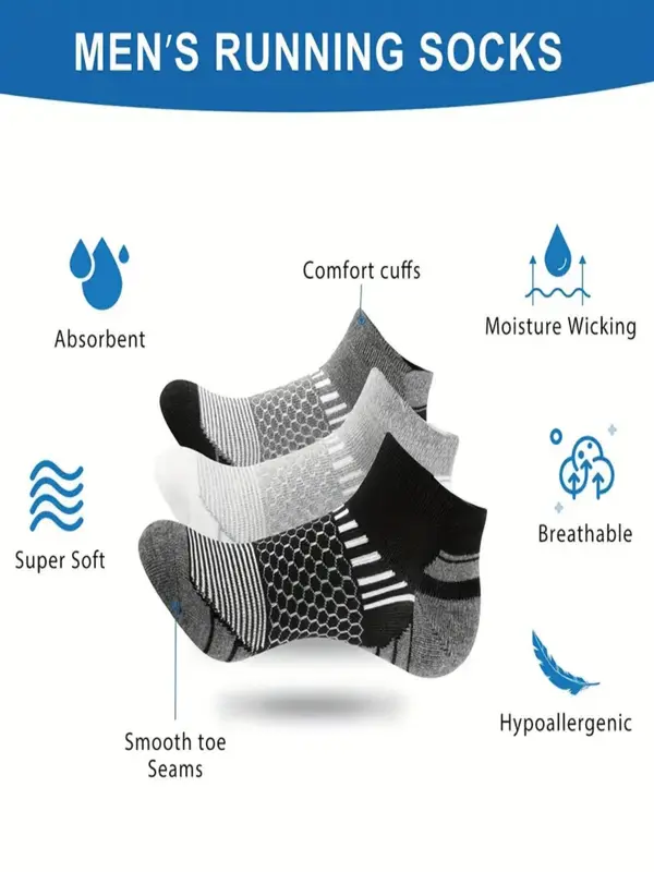 Men's Low Cut Socks, Casual Men's Socks for Daily Wear, Soft Comfy Breathable Socks for All Seasons 2