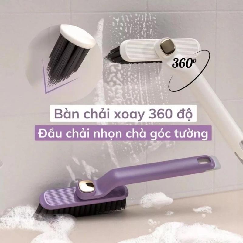  Cây chổi chà sàn nhà tắm nhà vệ sinh đa năng xoay 360 độ tiện dụng kèm gắp rác 