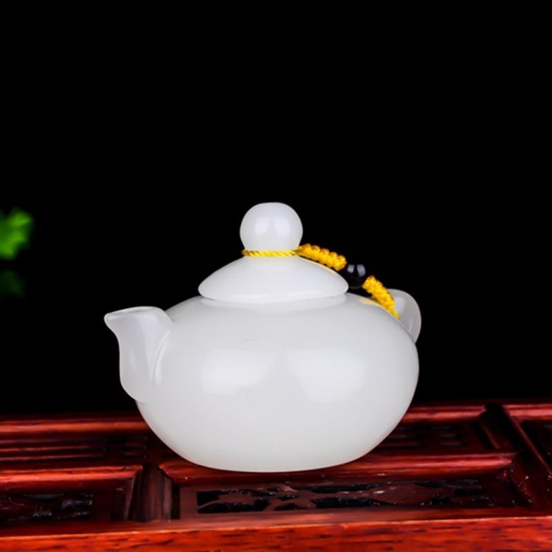 Product Introduction of Colorful jade white jade jasper teapot hand handle piece chicken blood jade pot hand play piece handle pot small wine pot play piece pendant 3