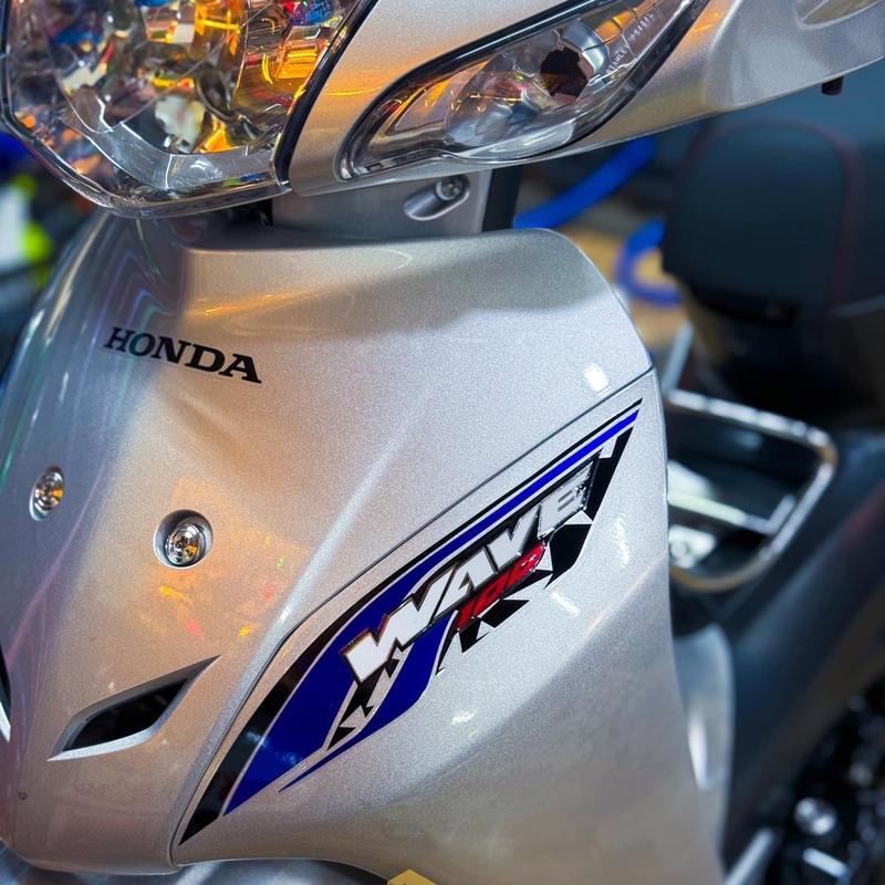Tem xe Wave S 100 màu xám chuột in keo trong- Tem decal 3 lớp Nhãn Dán