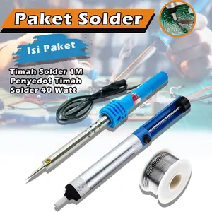 Paket Komplit Alat Solder Listrik Solder 40W  Penyedot Timah Timah Solder