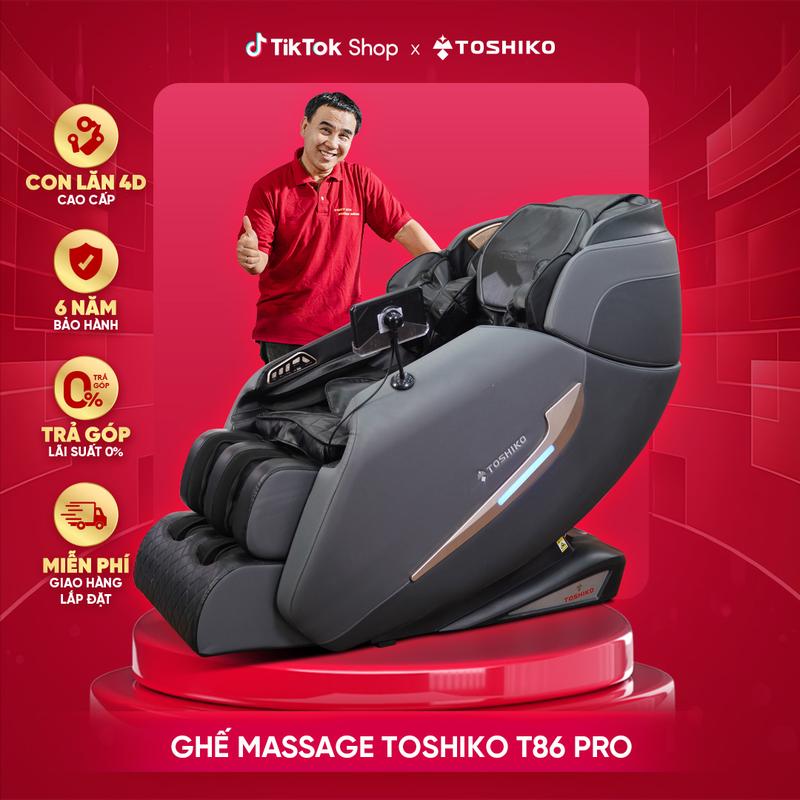 Ghế massage Toshiko T86 Pro [Con lăn di chuyển 4D], công nghệ mới đa năng, điều khiển giọng nói, bảo hành 6 năm