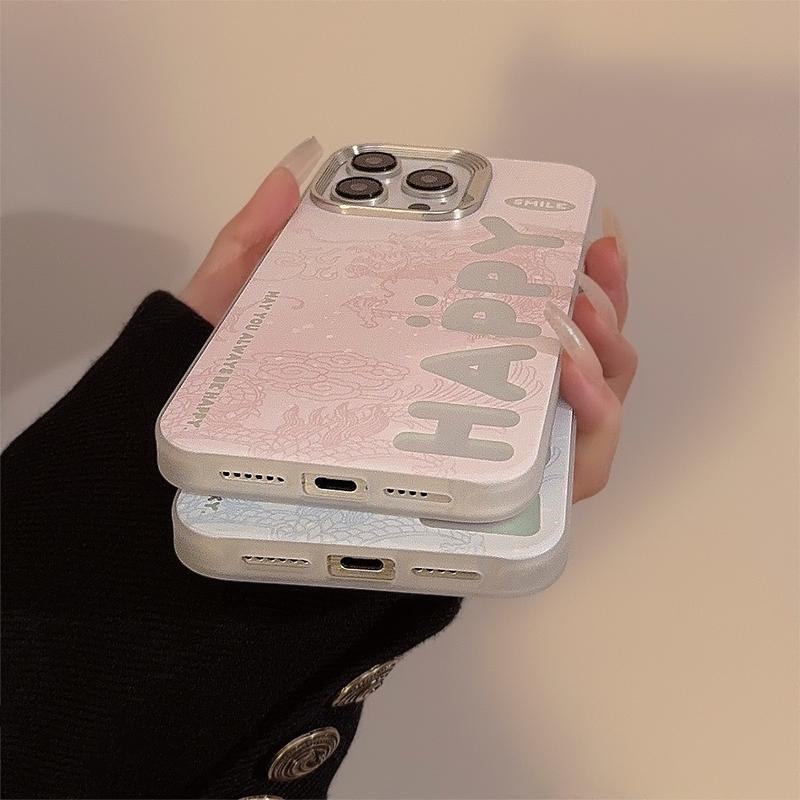 Product Introduction of Couple Laser Dragon Pattern English for 14promax Phone Case Iphone16 Electroplating Protector Cover Protector Cover Casing Shockproof Protective 16