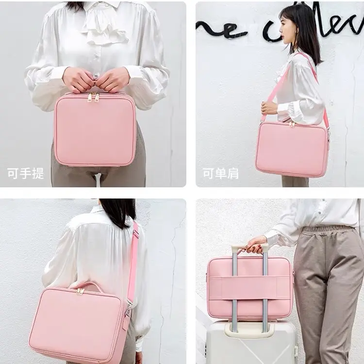 Cốp da PU đựng đồ trang điểm , đựng đồ phun xăm, đựng đồ nail 4