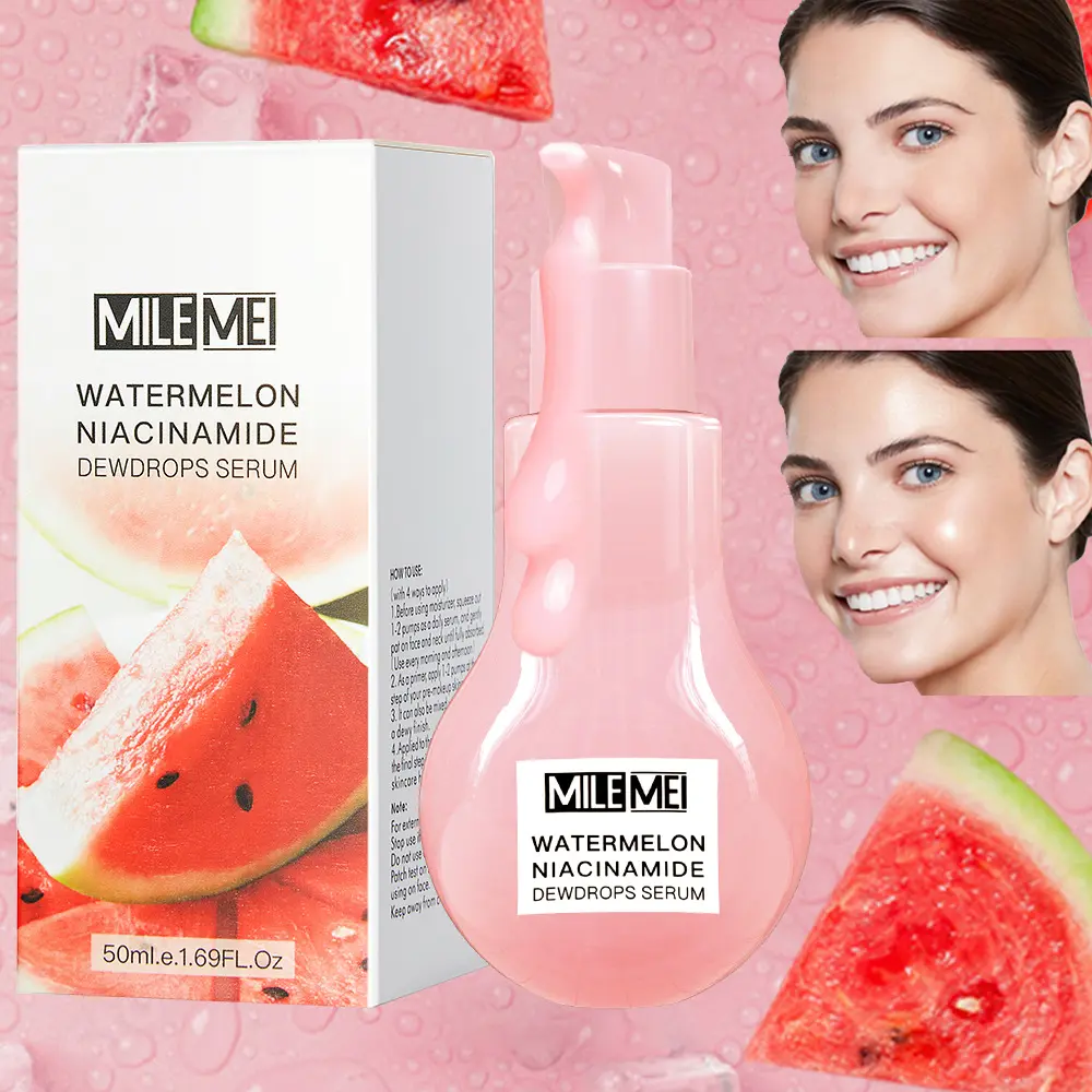Glow Recipe Watermelon Glow Niacinamide Dew Drops Face Serum - Hydrating Hyaluronic Acid Skincare Serum, Makeup Primer & Liquid Highlighter For Dewy, Glowing Skin - Brightening Face Serums