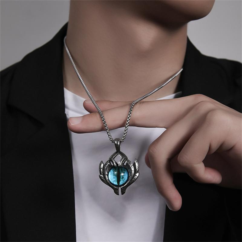 Vòng cổ với mặt dây chuyền mắt quỷ Xanh Biển cổ điển thời trang giản dị dây chuyền áo len cá nhân hóa