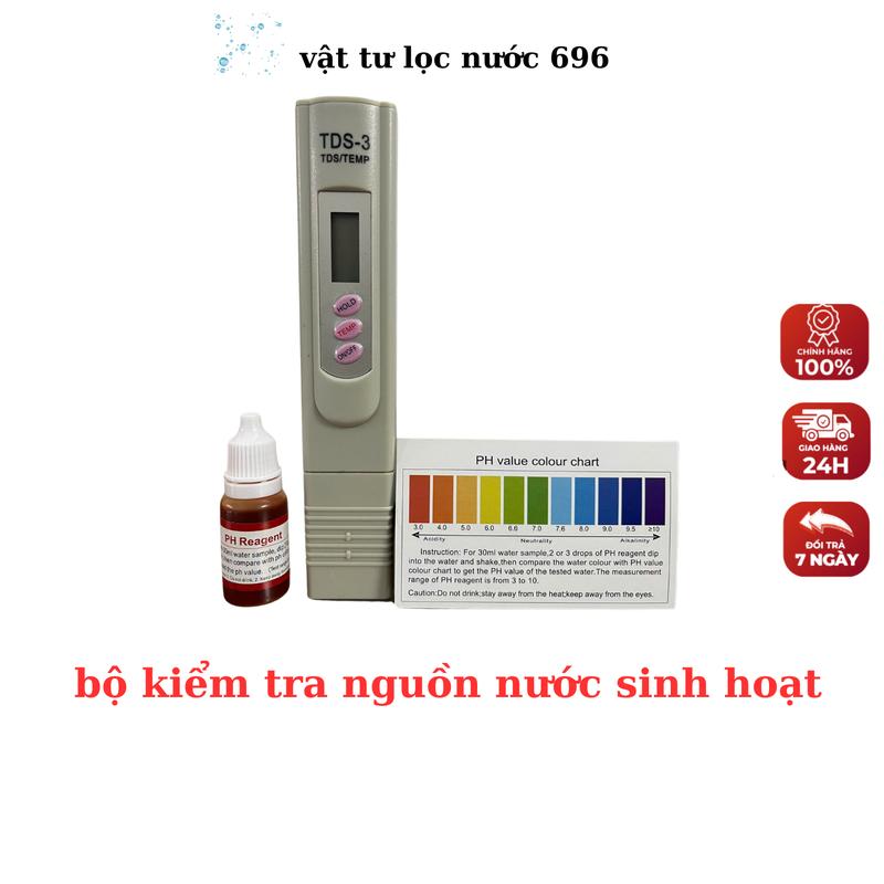  Bộ Test Nước Lọc Bao Gồm 1 Bút Thử TDS-3 và 1 Lọ Test PH kèm bảng màu 