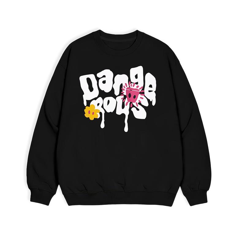 Lives - Áo Sweater Nỉ Bông Nam Nữ Trơn Form Rộng Cotton Unisex Áo Khoác Hoodie Oversize Trend Thu Đông -Flower Slime