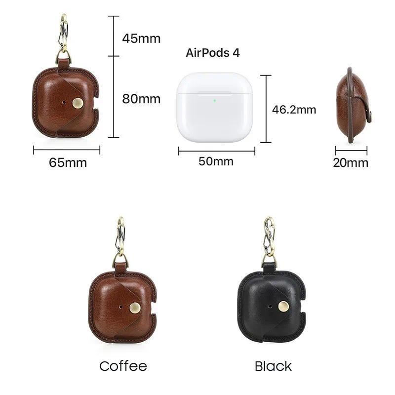 Ốp Airpods 4, Chất Liệu Da, Hộp Đựng Tai Nghe Doanh Nhân, Vỏ Tai Nghe, Vỏ Tai Nghe, Bao Da PU Sang Trọng, Có Móc, Thích Hợp Cho Airpods 4 Phụ Kiện Nghe Nhạc 2