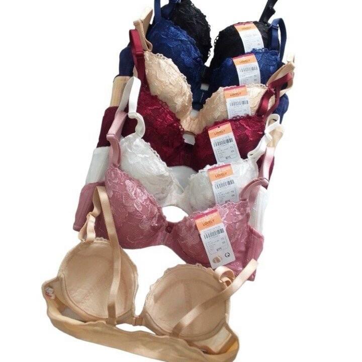 Áo ngực ren thêu xuất Nhật cài trước không mút có gọng thương hiệu Lovely mã 002 Nữ