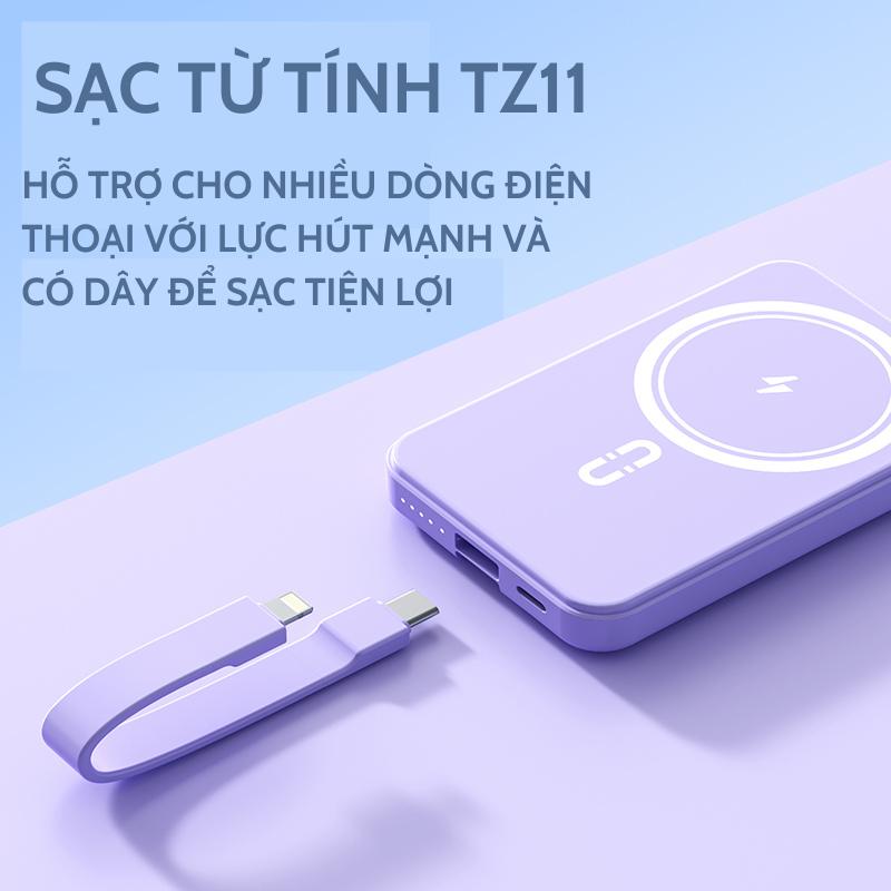 Cục Pin sạc dự phòng không dây TZ10 dung lượng 10000mah 15W mini cho iPhone 15 13 12 14 Pro Max