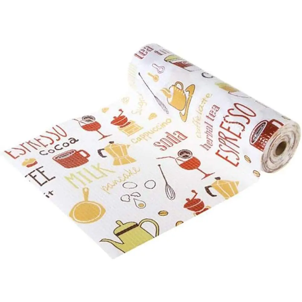 Kitchenware Pattern Shelf Liner, 1 Count Non-adhesive Waterproof Non-slip Shelf Liner, Refrigerator Kitchen Protector Lining for Pantry Dresser Home