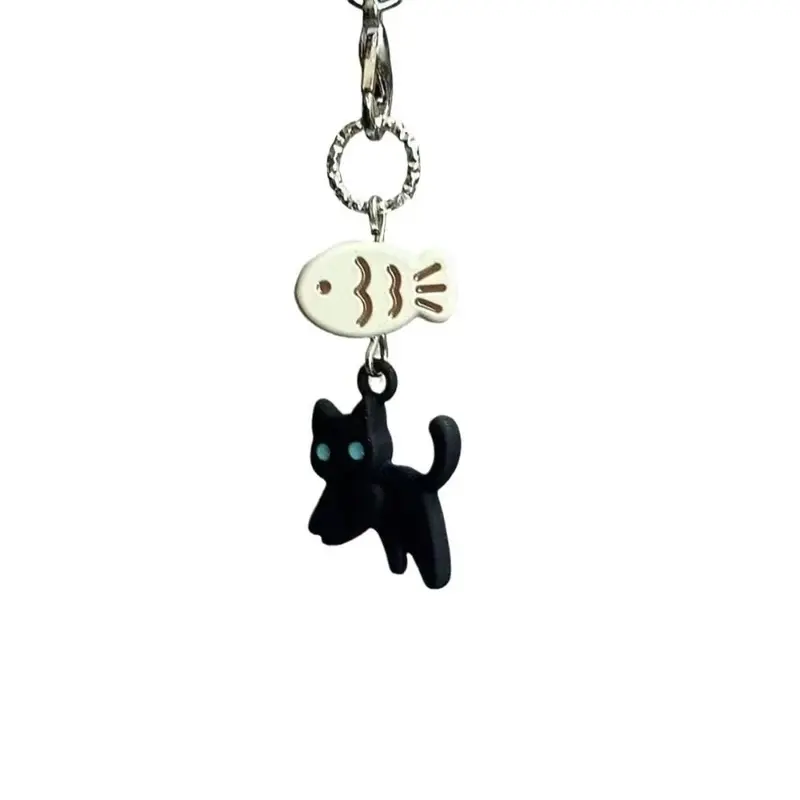Charm Điện Thoại Mèo Đen, Phong Cách Kawaii, Thủ Công, Phong Cách Y2K, Phụ Kiện Móc Chìa Khóa, Dây Đeo Điện Thoại Di Động Dây Đeo Máy Ảnh CCD 4