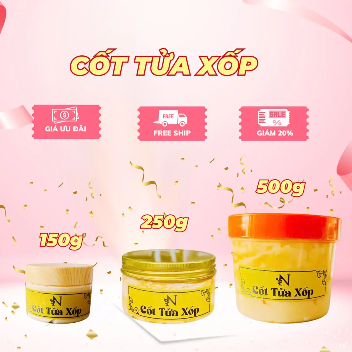 [NHƯ NHƯ KEM TRỘN] Cốt Tửa Xốp Hỗ Trợ Làm Sáng Da, Giúp Mịn Da 150g, 250g, và 500g