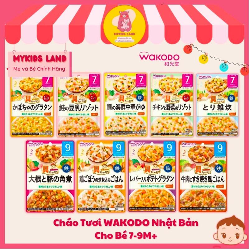 Cháo Ăn Dặm WAKODO Nhật Bản Cho Bé Từ 7M+ - Cháo Tươi Ăn Liền Wakodo