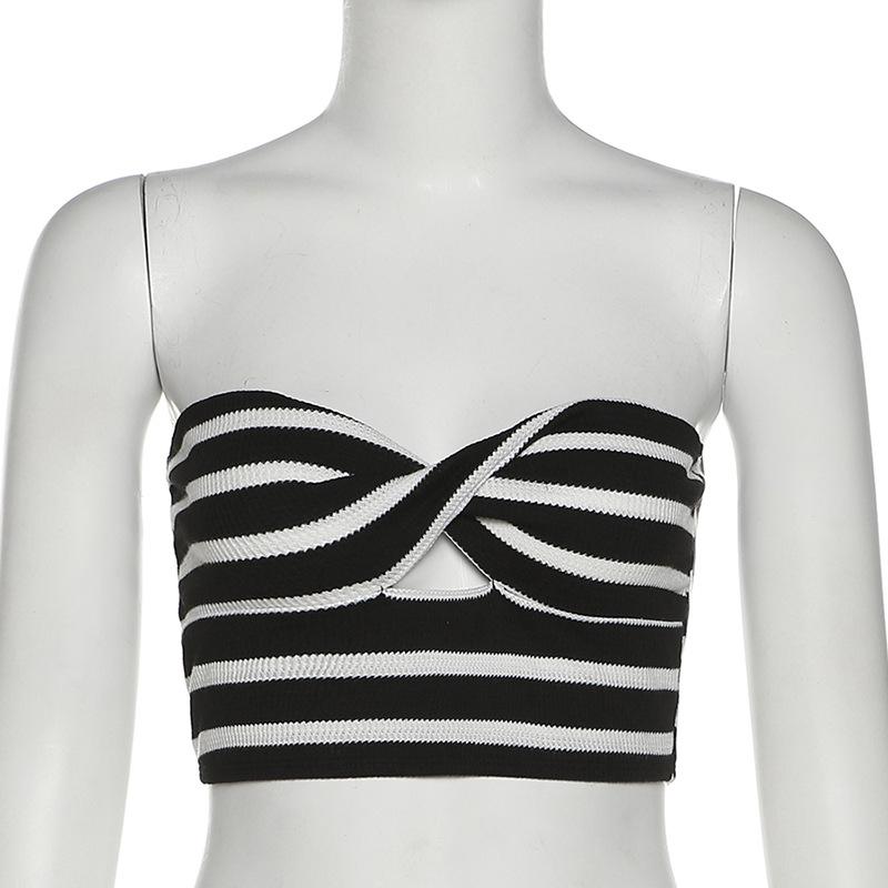 Product Introduction of Áo Ba Lỗ Cropped Xén, Thời Trang, Sọc, Gợi Cảm, Với Thiết Kế khoét Nữ Top Women Voi 5