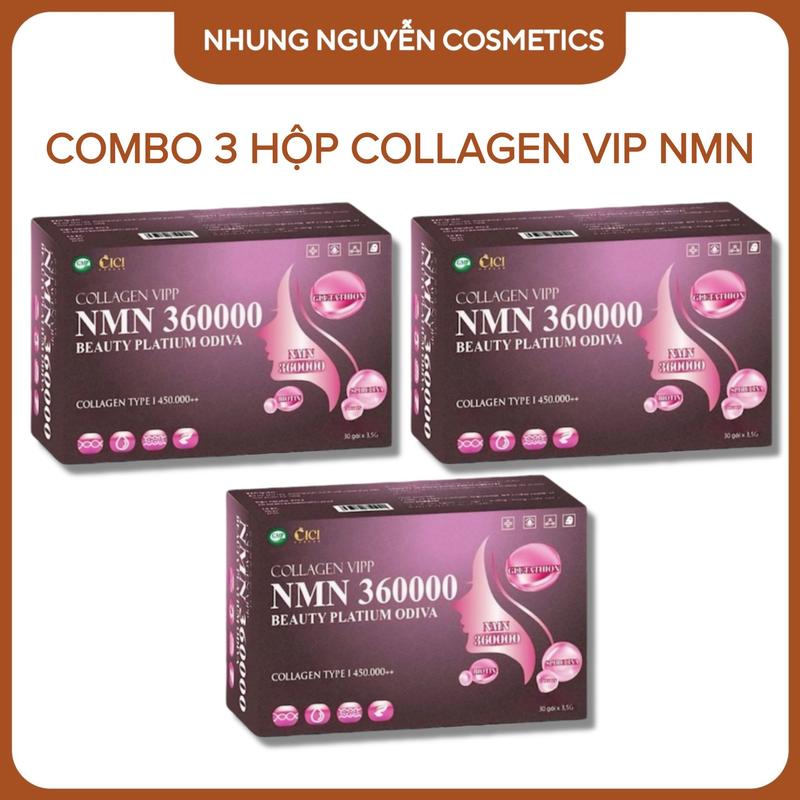 Combo 3 Hộp Collagen VIPP NMN 360000 (Hộp 30 gói) - Thực phẩm chăm sóc sắc đẹp