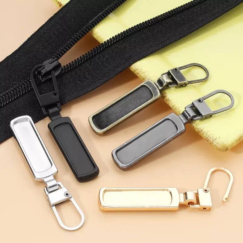 1PC Detachable Metal Zipper Pullers Universal Zippers Sliders Head DIY Craft Sewing Replacement zipper Slider Pull Tab Repair Kit