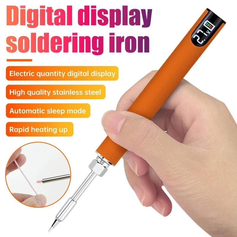 Product Introduction of Universal USB Charging Electric Soldering Iron Pen Adjustable Voltage Welding Repair Tool Smart Power Pen Stainless Steel Cordless Mini Soldering Iron Kit 20