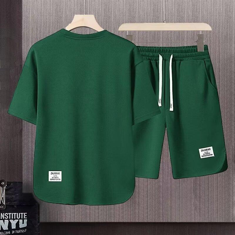 Product Introduction of Sportswear Suit Men's Summer Short-Sleeved T-shirt Basketball Jersey Casual Shorts Two-Piece Korean Style Trendy 2025 3