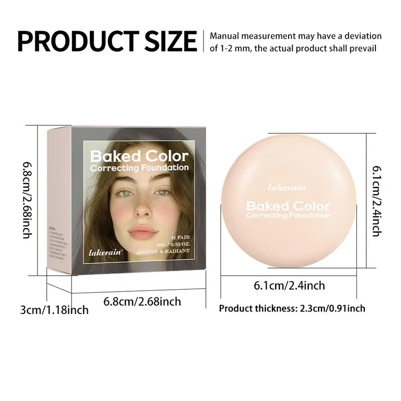Long-lasting Color-correcting Foundation Palette, 1 Count Baked Color Correcting Foundation Palette, Multi-purpose Makeup Palette for Women 1