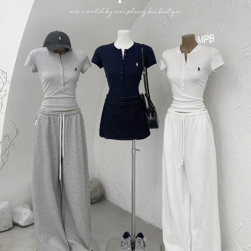 ND_13 ÁO THUN ZIP CỔ LẸP THÊU NGỰA CO DÃN  MỀM MỊN DỄ MIX 1