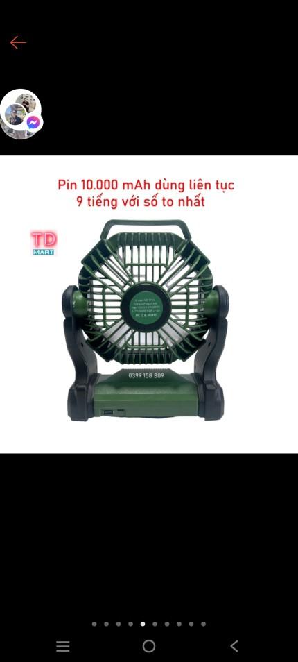 Product Introduction of Quạt tích điện 8inch Workfix có đèn led, động cơ không chổi than, chỉnh 4 cấp độ gió 3