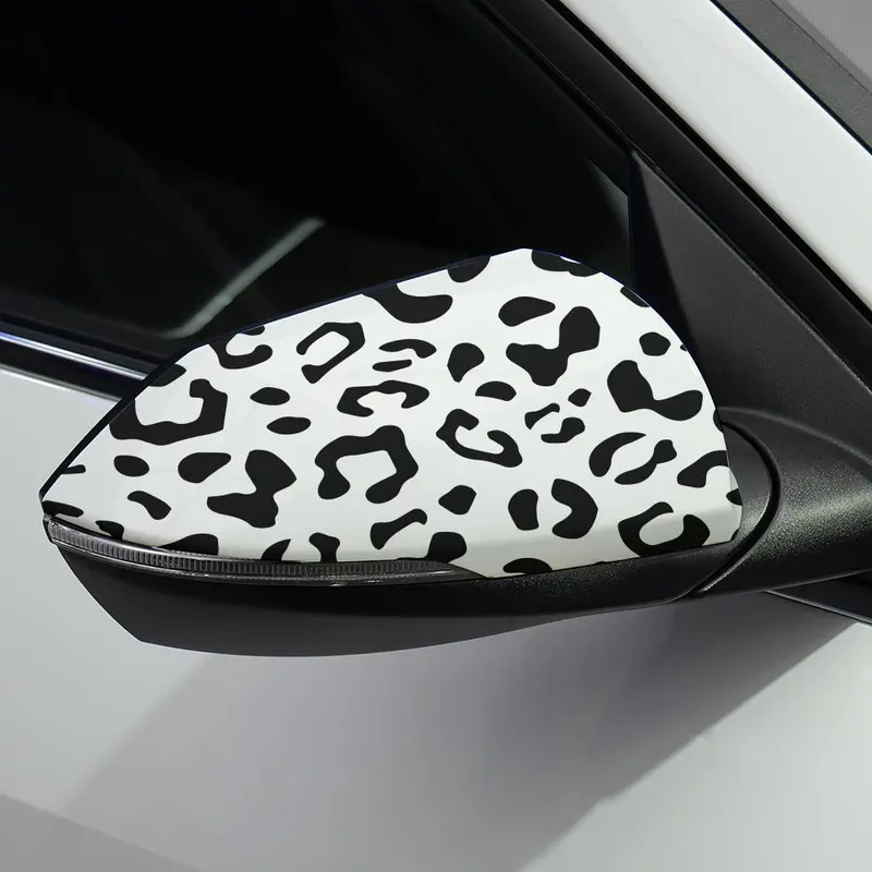 Leopard Pattern Car Mirror Sticker, Waterproof & Durable Scratch Blocking Self-adhesive Car Decal, DIY Decorative Accessories for Car Body Mirror 0
