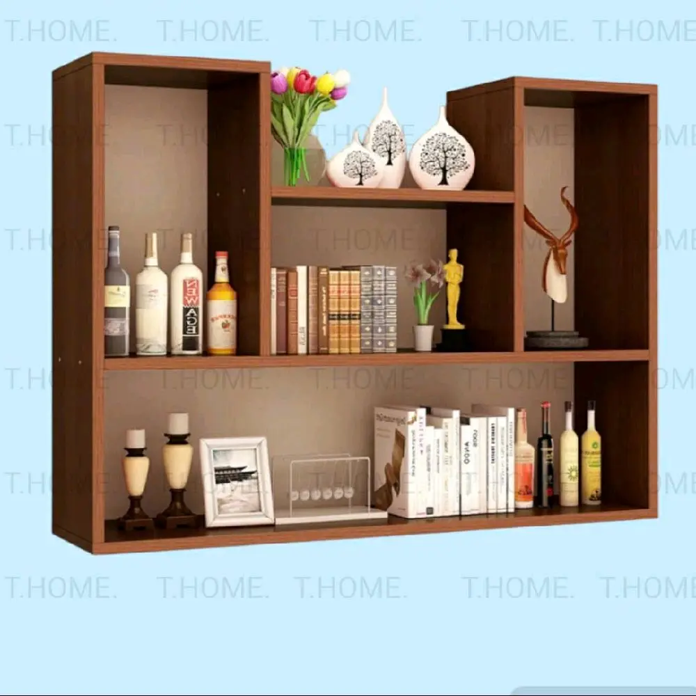 Kệ sách treo tường dáng chữ u cho phòng ngủ phòng khách, giá gắn tường gỗ mdf