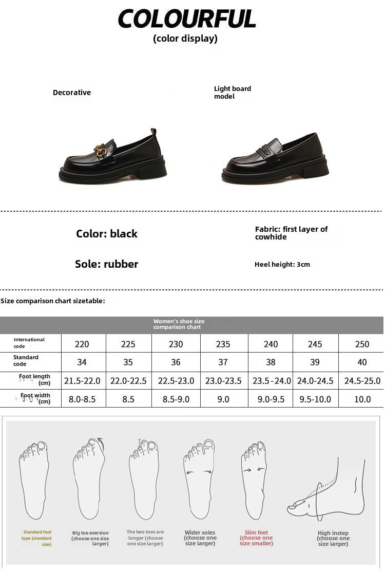 Product Introduction of Authentic Leather Loafers Women's 2024 Spring New Japanese JK Mary Jane Shoes Small Leather Shoes Slip-on Horsebit Buckle Pumps 0