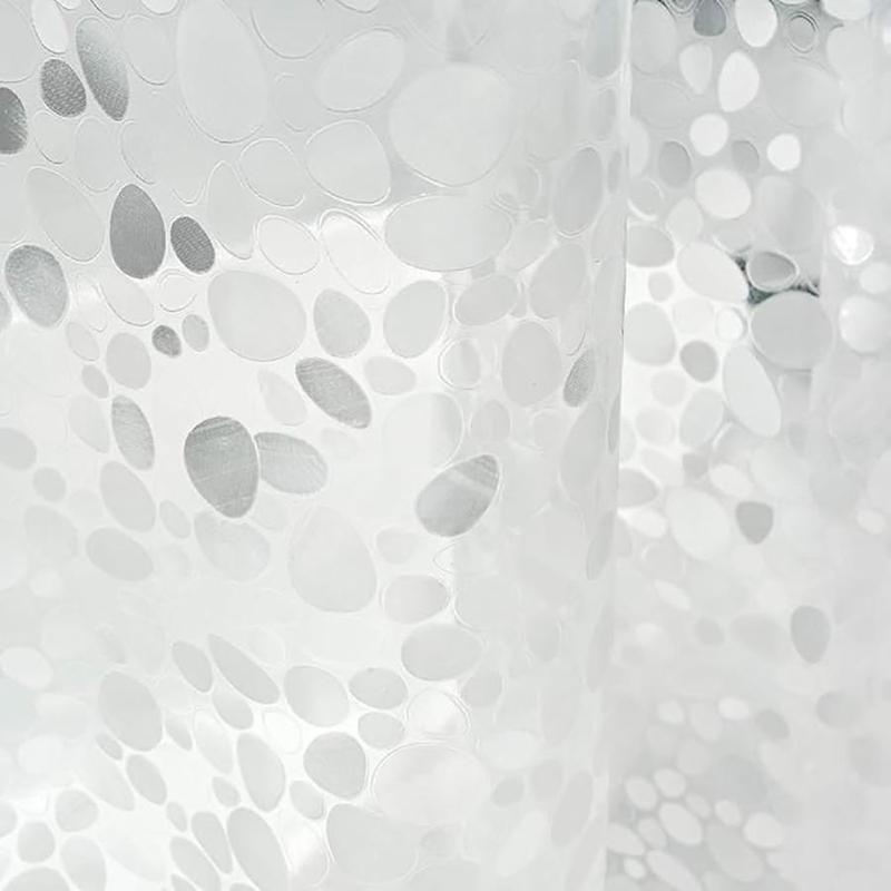 Waterproof Shower Curtain, 1 Count Translucent Cobblestone Pattern Shower Curtain with 12pcs Hooks, Decorative Shower Curtain for Bathroom  Home Dormitory Hotel Salon 3