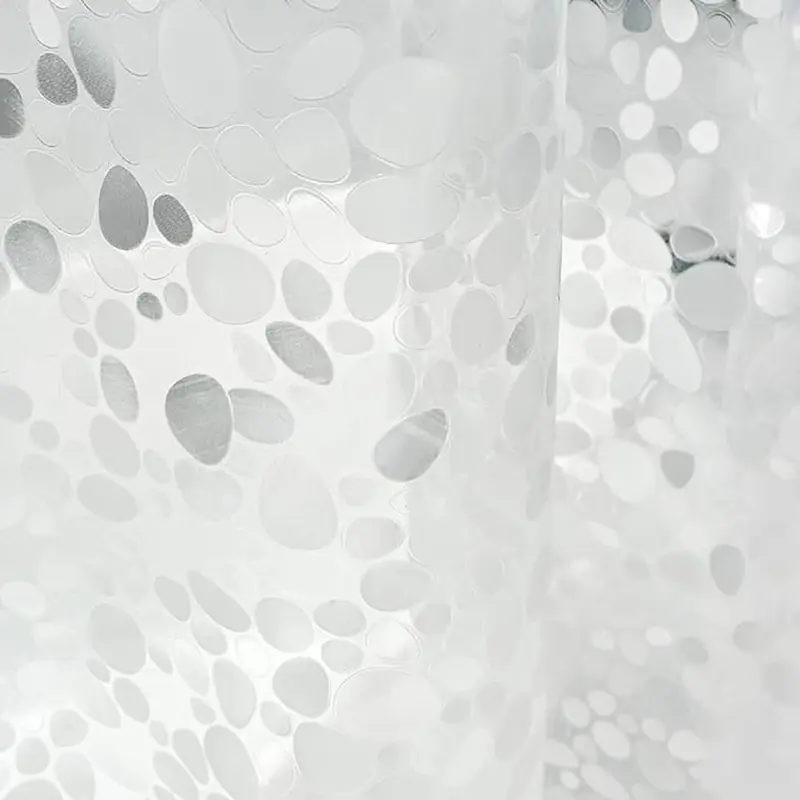 Waterproof Shower Curtain, 1 Count Translucent Cobblestone Pattern Shower Curtain with 12pcs Hooks, Decorative Shower Curtain for Bathroom  Home Dormitory Hotel Salon 3