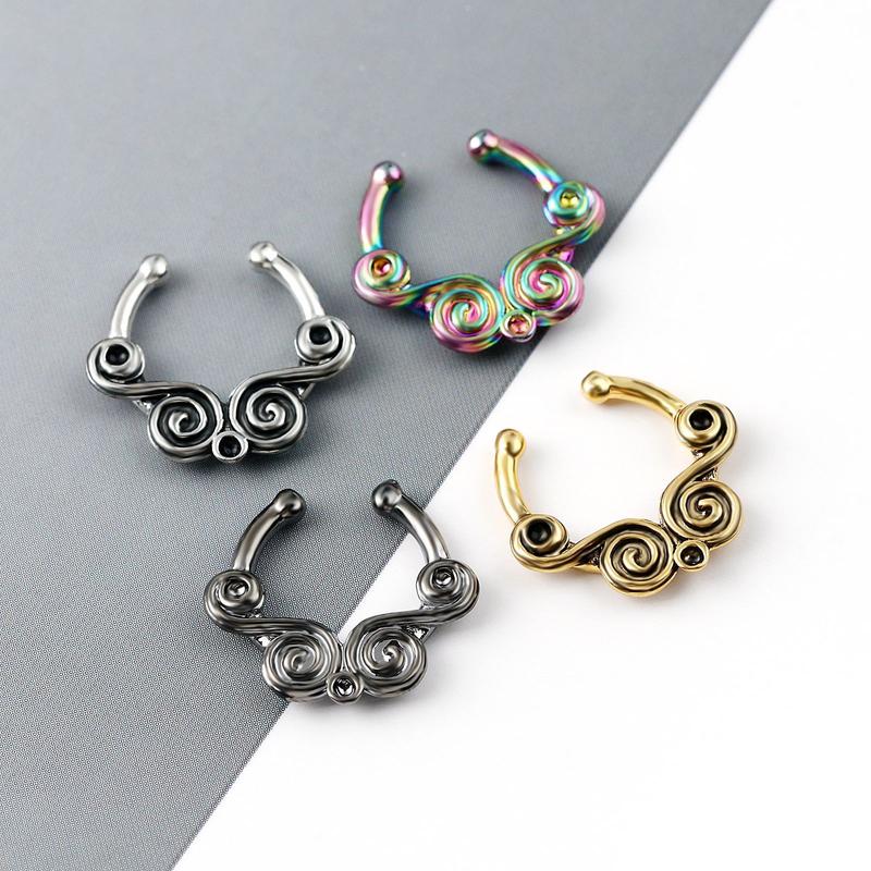 Product Introduction of New No-Punch Fake Nose Ring Floral Nose Studded Piercing Jewelry 12