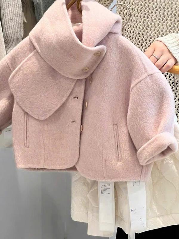 [GIÁ MỞ BÁN] Áo khoác dạ lông thỏ kèm khăn choàng cổ cao cấp  cho bé trai _bé gái phong cách hàn quốc_T53