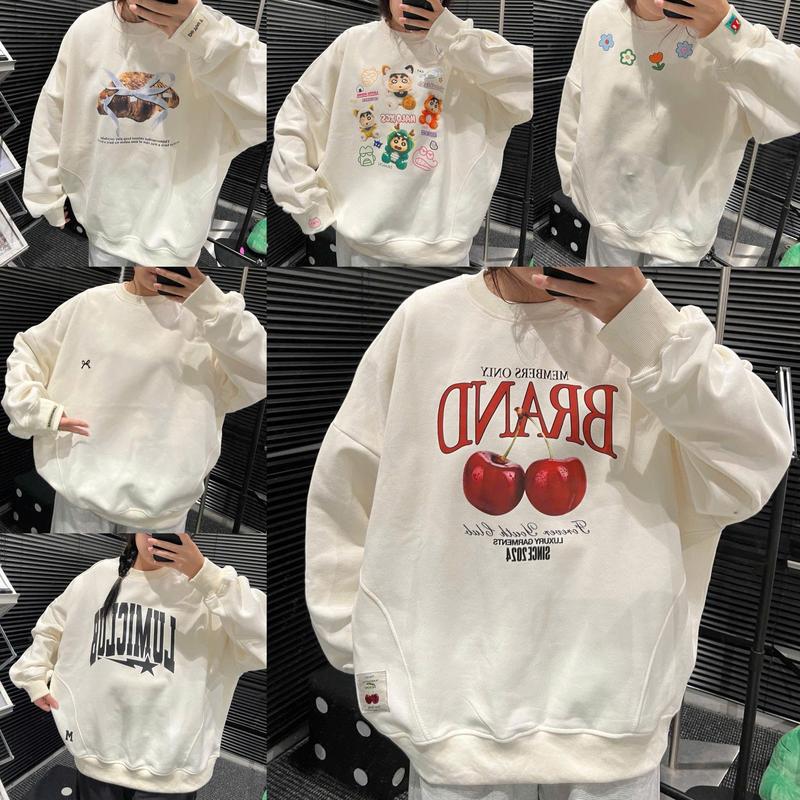 LUMI HOUSE - ÁO SWEATER NỈ BÔNG  FORM RỘNG LUMI HOUSE NHIỀU HÌNH CHÀ BÁ LỬA H1275 Dài Tay