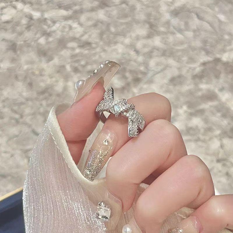 Product Introduction of Twist Knot Ring Silver Simple Ins Niche Design Opening Adjustable Temperament Wild Index Finger Ring 3
