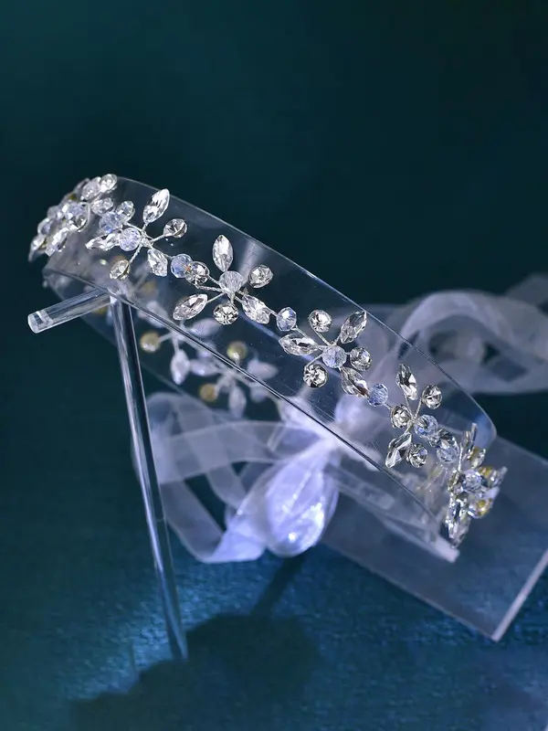 Rhinestone Decorated Bridal Headband, Elegant Bridal Headwear for Wedding Bridal Party Formal Occasions, Fashion Hair Accessories for Women 3