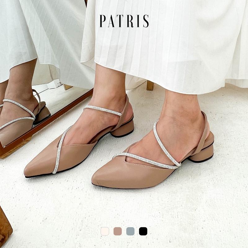 PATRIS Celeste Mules Wanita Heels / Hak 5 Cm Black Shoes Pesta 8