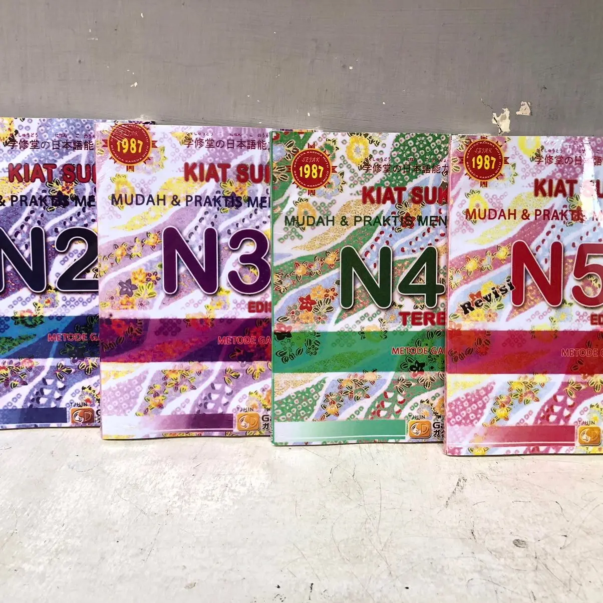 Paket 4 buku Kiat sukses N2 N3 N4 N5 dengan metode terbaru Gakushudo