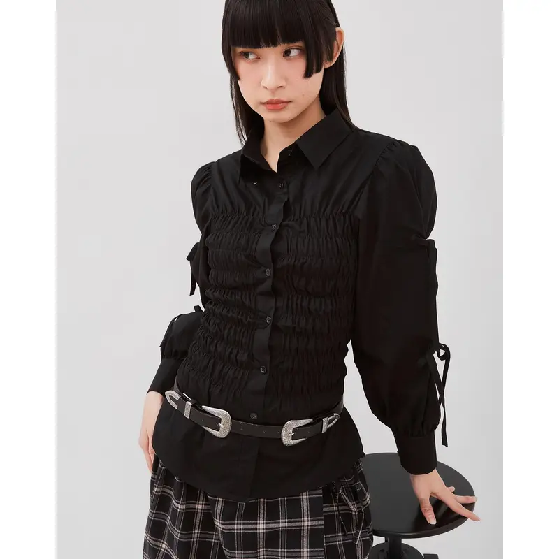 CATHA - Dilma Smocked Ribbon Top 0